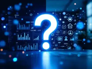 Vergelijking tussen SnelStart boekhoudingssoftware en traditionele ERP-systemen met vraagteken in het midden